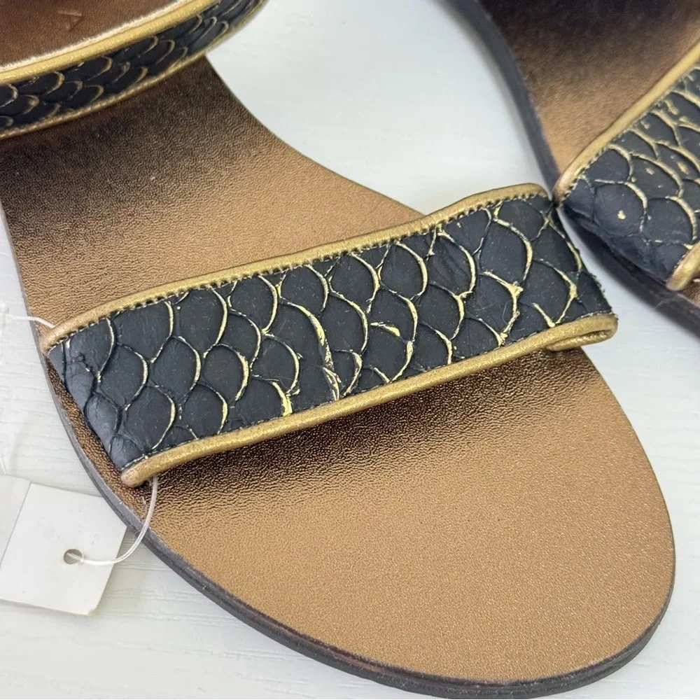New! Zingara Stylish Black and Tan Sandals, Size 8